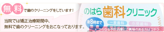 無料で歯のクリーニングをしています！